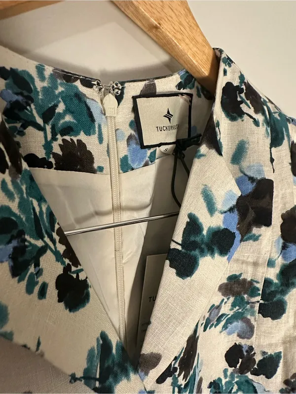 NWT Tuckernuck Budding Bluebell Hadley Floral Linen Dress small - Image 3