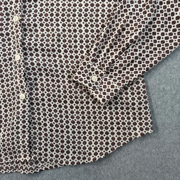 LOFT Ann Taylor Women's Small Brown Cream Floral Button Up Blouse Lightweight - Image 2