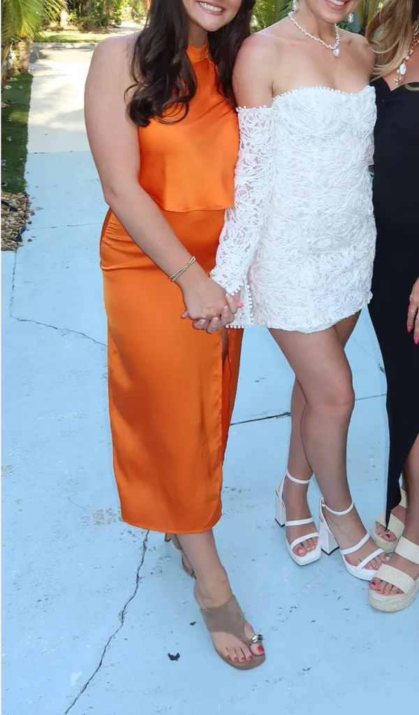 Vestique Orange satin two piece set - Image 3