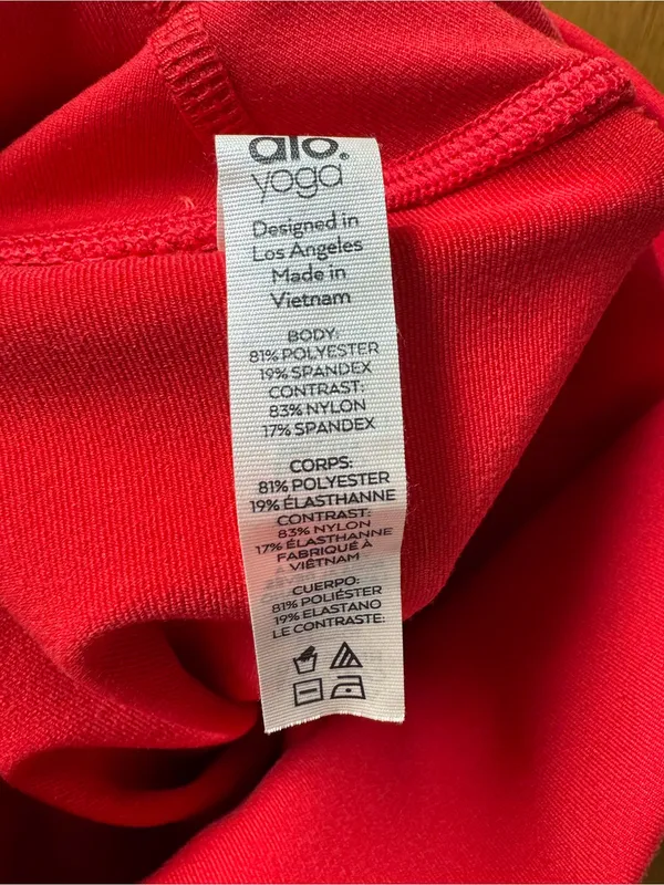 ALO Yoga Leggings Moto Airbrush Active Workout Pants Red XS Gym Pilates Fitness - Image 10