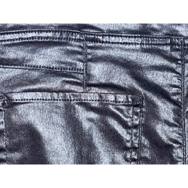 NWT Free People Double Dutch Slit‎ Skinny Pants Faux Leather Coated Black Size S - Image 13