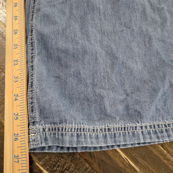 WallFlower Women's Light Wash Denim Wide-Leg Overalls Medium - Image 7