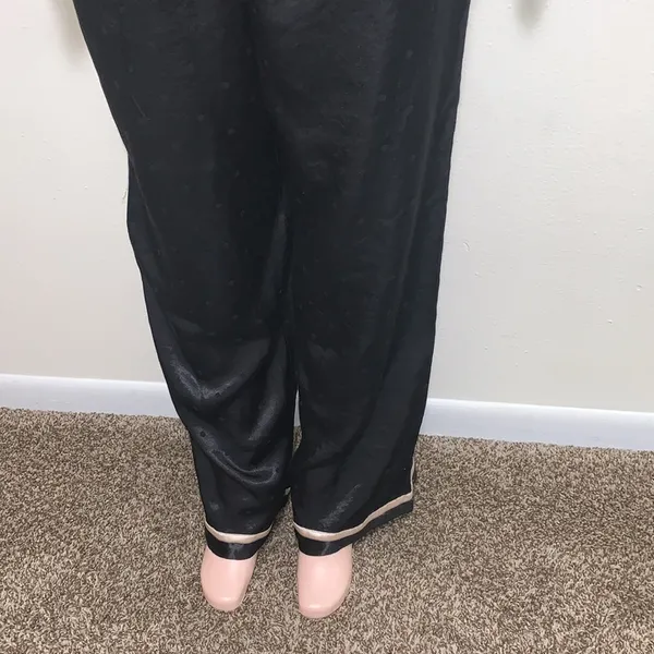 Victoria's Secret black silky polka dot black woman pajama set size XL drawstring - Image 6