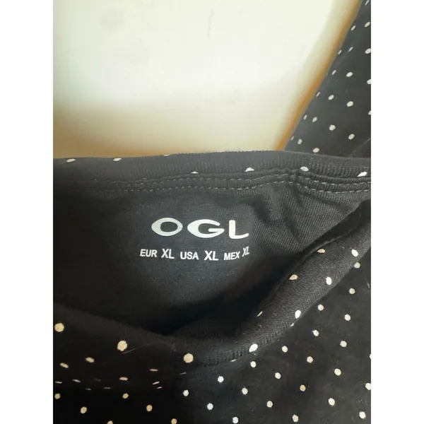 OGLmove Stretch Cotton Polka Dot Square Neck Bra Top Black XL New With Tags - Image 3