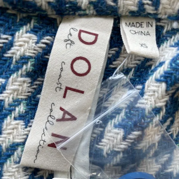 Anthropologie Dolan Left Coast Cropped Jacket Women XS Blue Houndstooth Print - Image 12