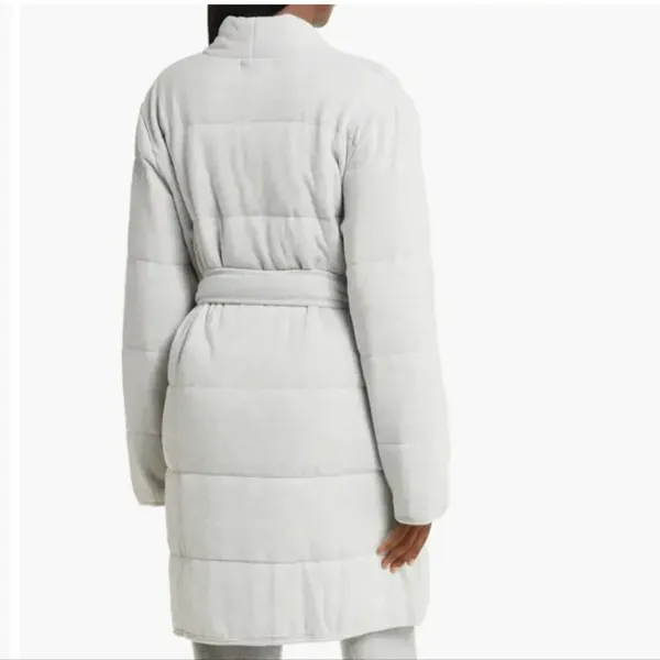 PJ Salvage Quilt Dreams Peachy Jersey Robe in Heather Grey , Large, Gray, NWT - Image 2