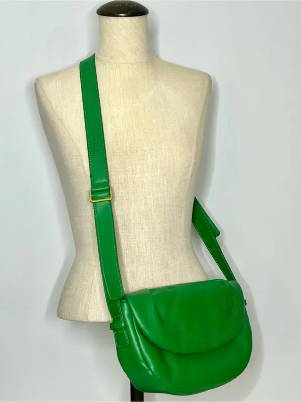 Free People Green Coney Vegan Crossbody, Soft Padded Crescent-Shaped Bag - Image 10