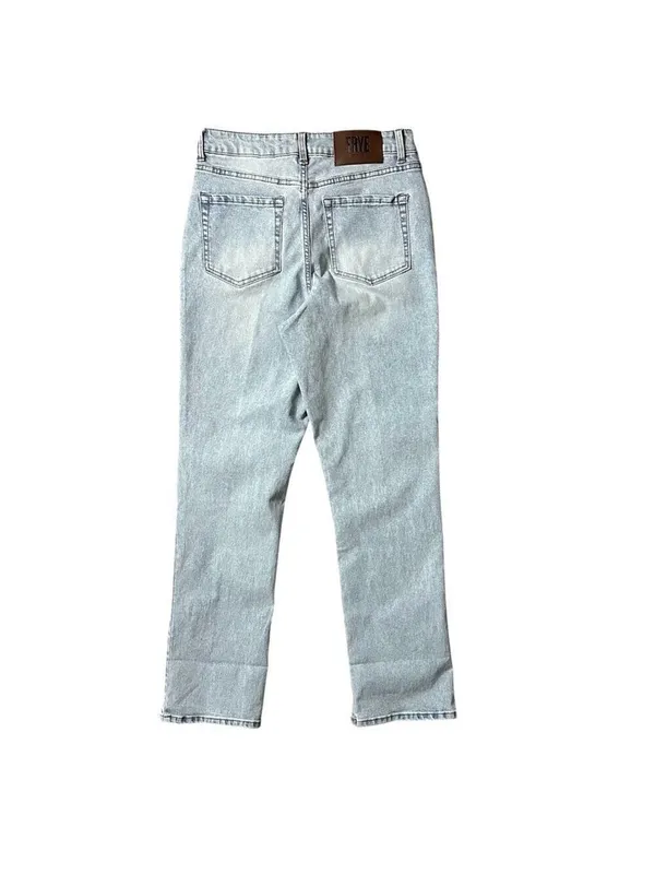 FRYE High Rise Straight Leg Relaxed Fit Cuffed Uncuffed Jean Blue Denim Sz 4/27 - Image 5