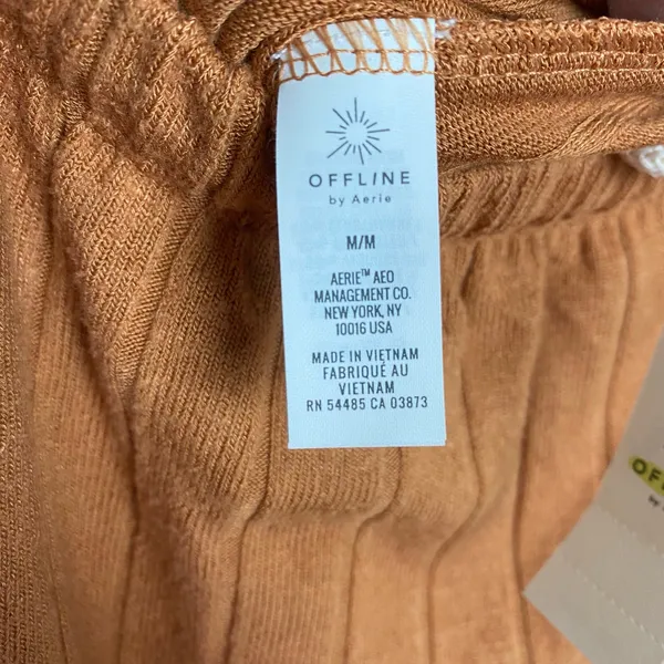 Aerie Offline Orange Brown Cozy Class Fold Over Jogger Sz.M NWT - Image 10