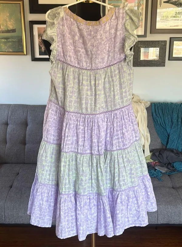 Roller Rabbit Lavender and Mint Midi Dress size XXS - Image 4