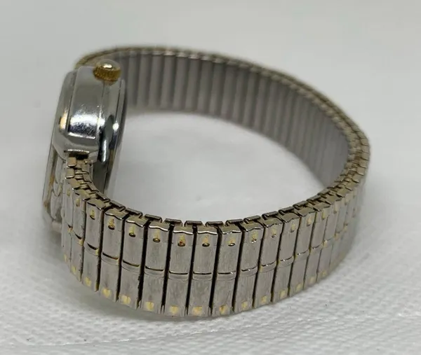 Vanity fair women date watch vintage 23mm round two tone size 6.5” running - Image 4