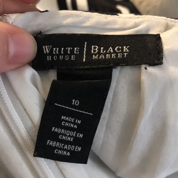 White House | Black Market Black and White Pencil Skirt, size 10 - Image 6