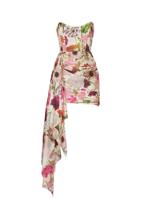 Katie May Chasing Dawn Gown in Pink Daisy Large Womens Mini Strapless - Image 10