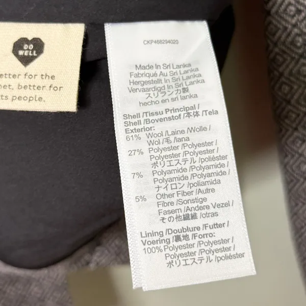 NWT Madewell Wool Crop Dorset Blazer Jacket Geo Herringbone Grey Size Medium - Image 11