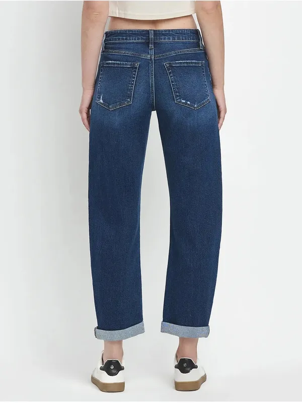 Lovervet by Vervet Mid Rise Double Cuffed Hem Barrel Leg Jeans - Size 29 - Image 2