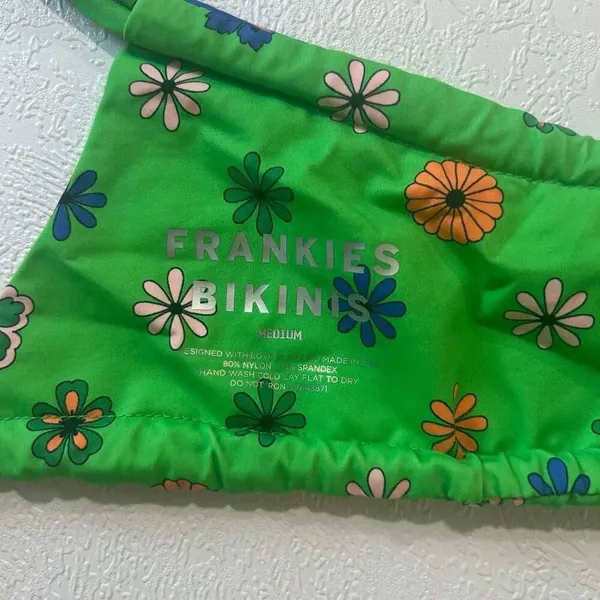 Frankies Bikinis x Browns Willow Top Medium Green Floral Tie Bikini NWT - Image 4