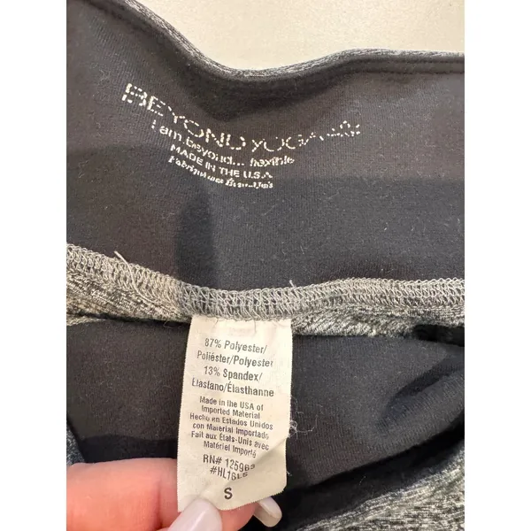 Beyond Yoga‎ Womens Gray Heathered Leggings Strappy Ankle Size S - Image 4