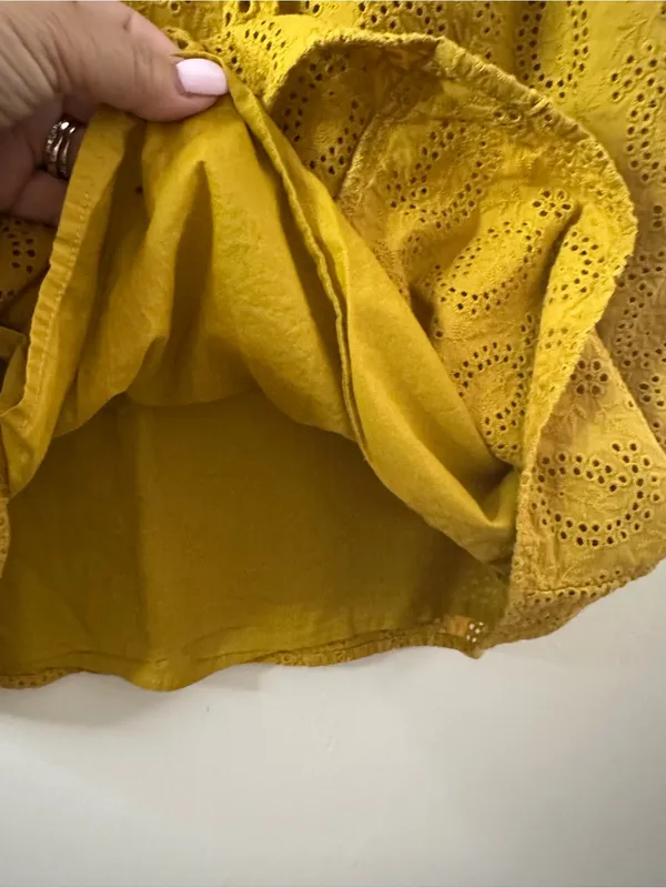 Boden Hallie Broderie Eyelet mustard yellow Sleeveless Top 10 - Image 7