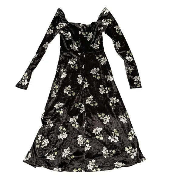 Anthropologie Hutch Stretch Velvet Floral MIDI Dress Size XS - Image 6