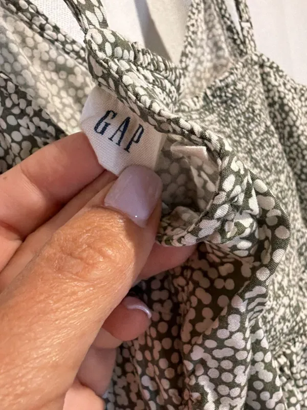 Gap Green and White Polka Dot Cami Button Front Mini Dress Size M - Image 3