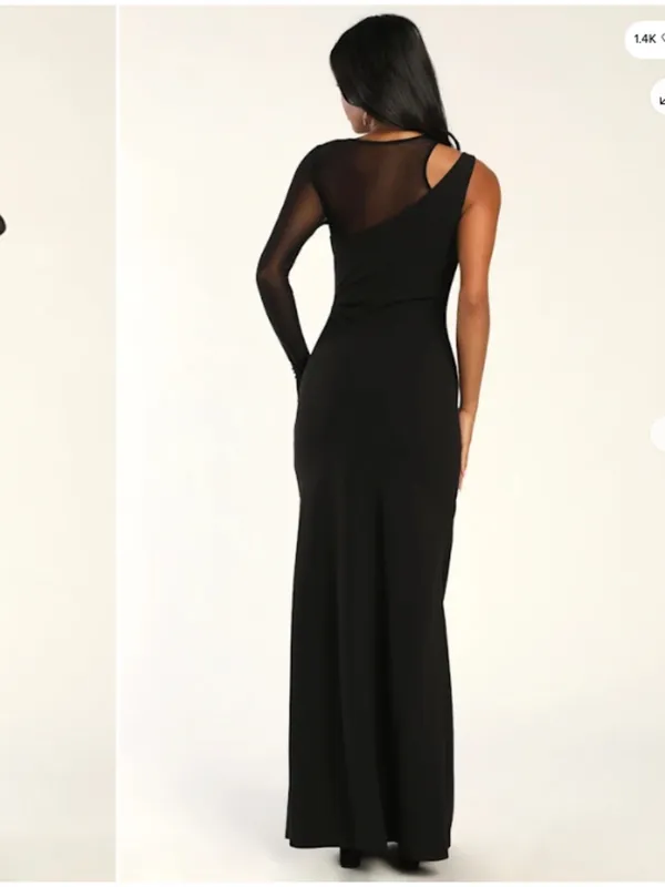 LULU's Sexy Chic Prom Wedding Cocktail Formal Event Long Sleeve Mermaid Maxi - Image 4
