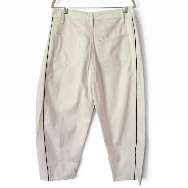 NWOT Rivete White Piped Barrel Leg Jeans Women’s Size 32 - Image 2