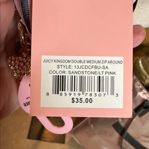 NWT Juicy Couture Juicy Kingdom Double Zip Around Wallet Pink Crown Y2K - Image 7