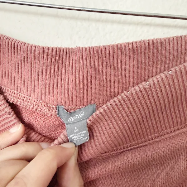 [Aerie] Distressed French Terry Knit Lounge Shorts Elastic Waistband Sz Large L - Image 10