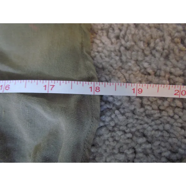 Free People Utility Vest Small Olive Green Linen Blend Tie Front Cropped Boho - Image 4