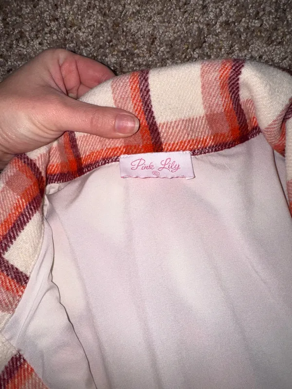 Pink Lily Shacket Pink Plaid - Image 2