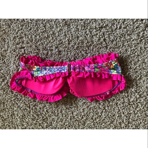 Victoria's Secret floral smocked Swim Top Sz S - Image 3