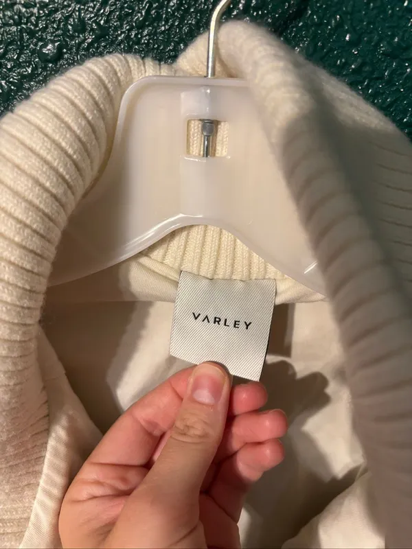 Varley Hendrik Half-Zip Sherpa Egret Cream Tan Jacket Womens Size Small - Image 4