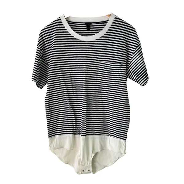 J.Crew Striped Bodysuit Top Nautical Casual Layering‎ Tee Shirt L - Image 7