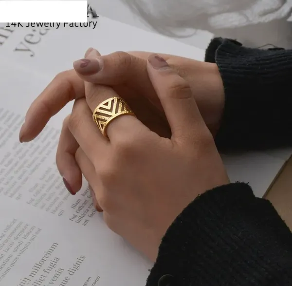 14k Gold Tribal Ring - Image 2