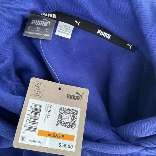 Puma Womens Hoodie ESS Big Cat Logo Lapis Lazuli Blue Graphic Small - Image 4
