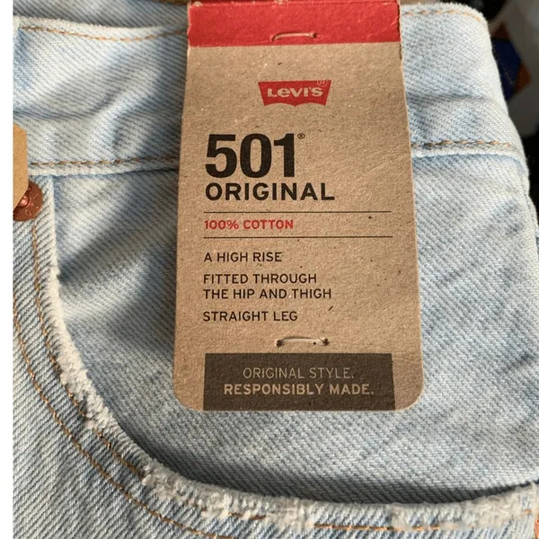 Levi’s 501 Original Floral Embroidered Straight Leg Jeans 28x30‎ Light Wash - Image 8