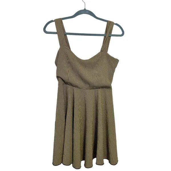 Vintage 90s Delias Black & Cream Gingham Mini Dress With Adjustable Straps Small - Image 2