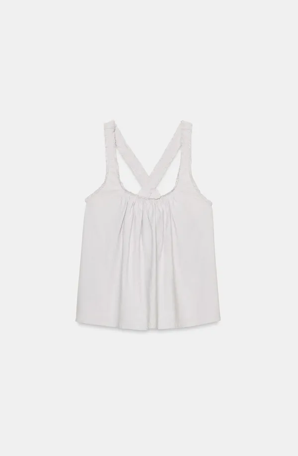 BNWT Zara Light Lilac Poplin Strappy Top - Image 3