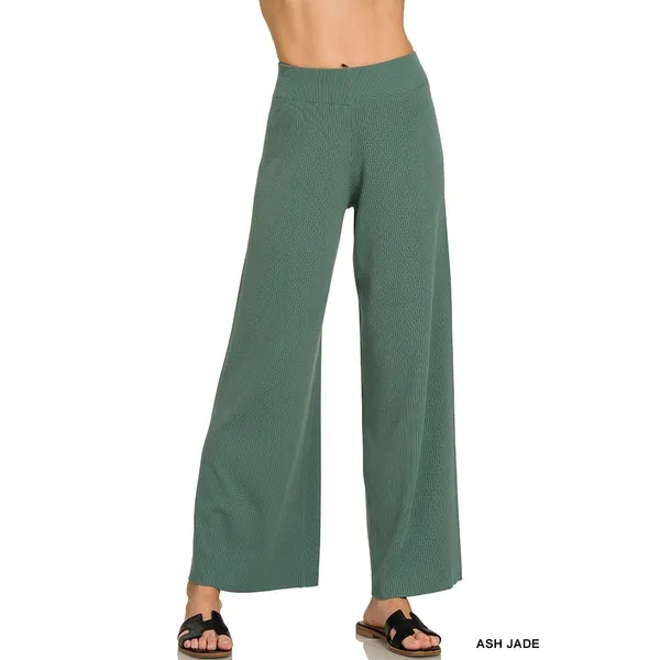 Zenana Viscose Sweater Top &‎ Pants Set - Ash Jade - Small - Image 11