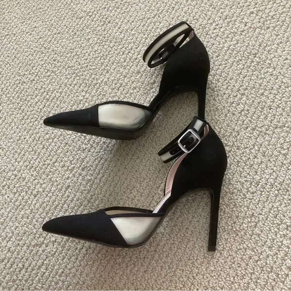 Zara Basic Black Pointed Toe Shoes High Heel Size 38 Like New - Image 5