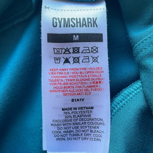 Gymshark Teal Capri Leggings Medium Activewear Workout - Image 5