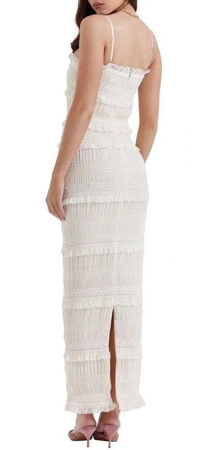 SOLANA IVORY SEQUIN PLEAT MAXI DRESS. Size XL - Image 12