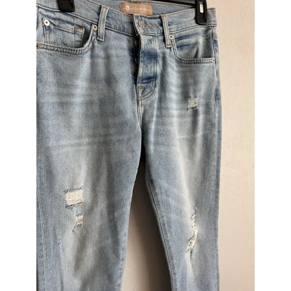 7 For All Mankind Josephina Light Wash Luxe Vintage Slim Skinny Jean Womens 25 - Image 2