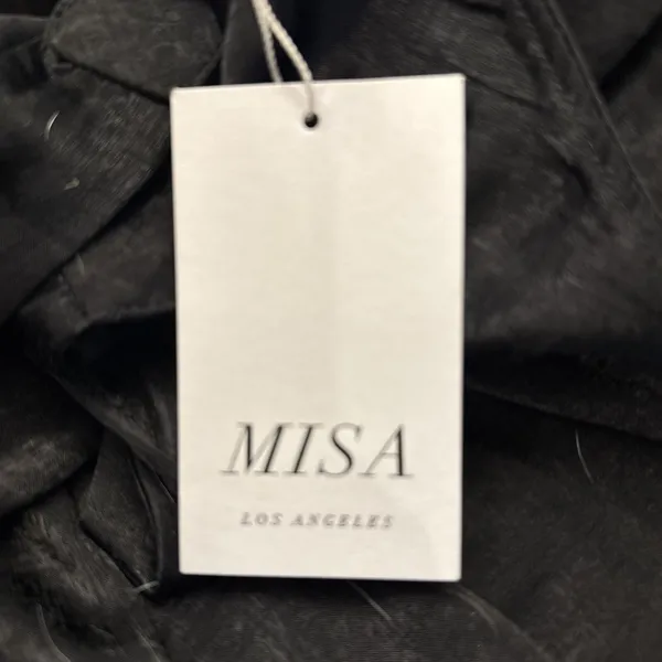 USA Made MISA Black‎ Satin Special Occasion Backless Jumpsuit Wide Leg Sandra - Image 7