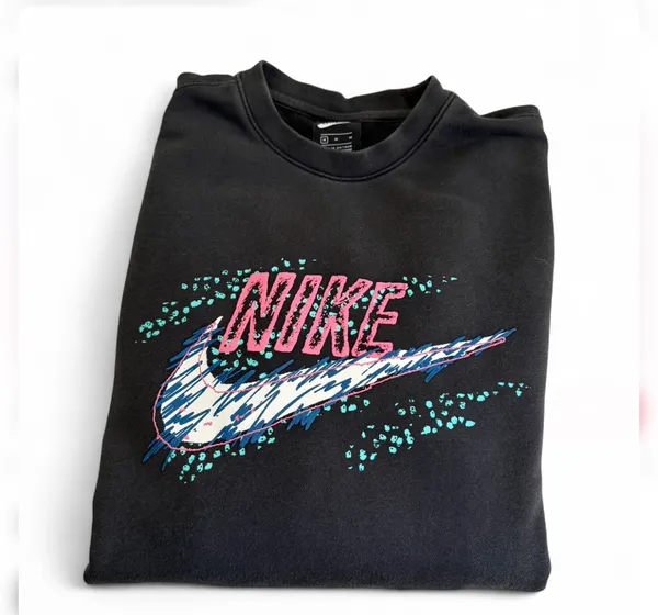 Vintage Nike Stories Retro 90s Graphic Fleece Crew size M - Image 5