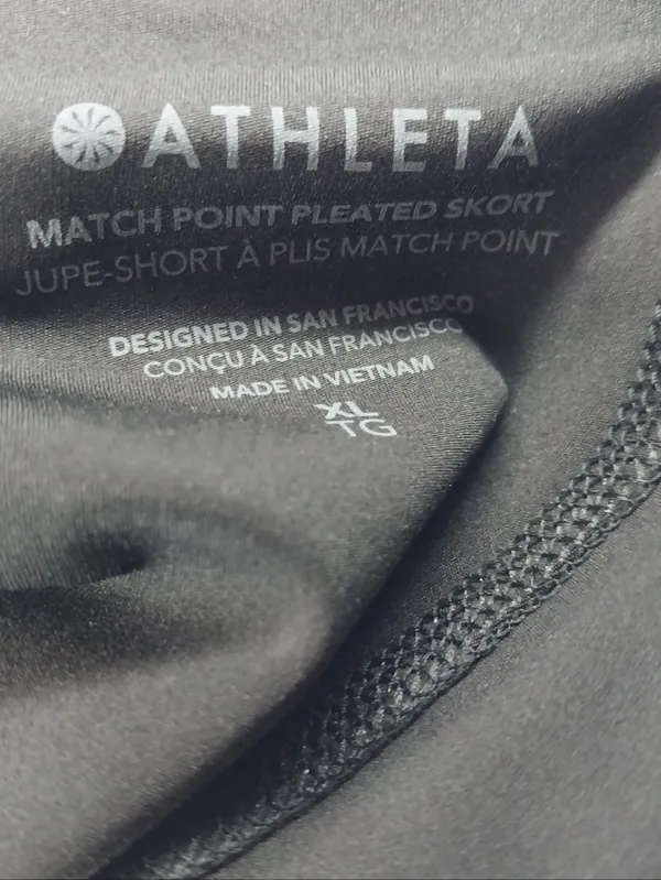 Athleta Match Point Black Pleated Activewear Tennis Sporty Mini Skirt/Skort - Image 6