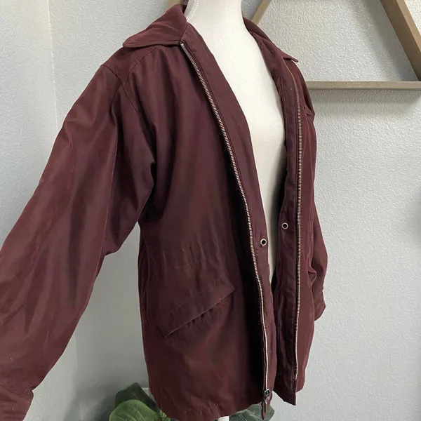 London Fog Mocha Brown Zip Up Jacket Y2k Dark Academia Grunge Winter Fall - Image 2