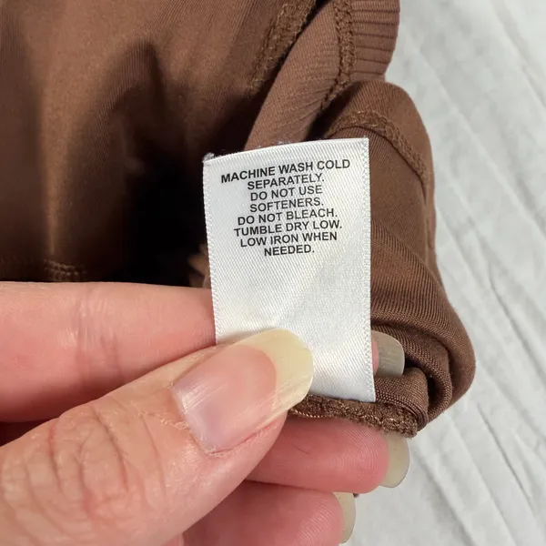 Freely Jacket Women's XL Brown Full Zip Mock Neck Zipper Pockets Thumb Holes - Image 7