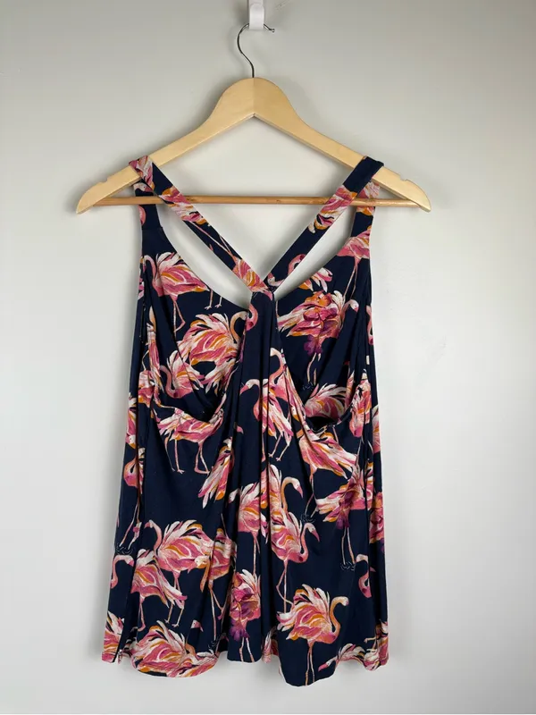 Soma Cool Nights Piped Racerback Pajama Tank Size Large Party Like a Flock Star - Image 3