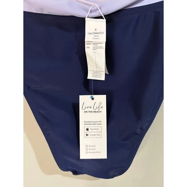 Cupshe Color Block High‎ Waisted Bikini Bottom - Small NWT - Image 3